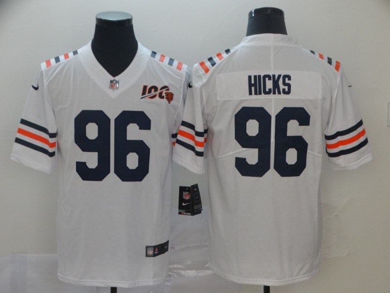 Men's Chicago Bears Akiem Hicks #96 White Jersey